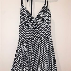 black and white striped dress with cut out